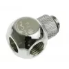 Adaptador en T Bitspower G1/4 inch macho a 2x G1/4 inch hembra - Giratorio, TII, Plata brillante