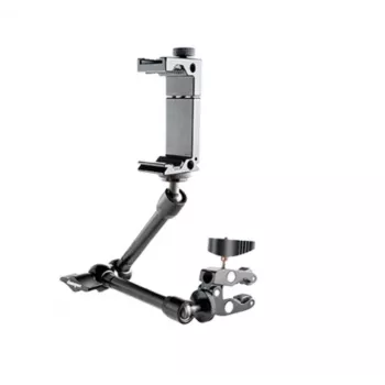 Soporte para smartphone deeper ITGAM0026 para kayak y barco – aluminio, ángulo ajustable, pinza en C hasta 41 mm, distancia del teléfono 65–95 mm