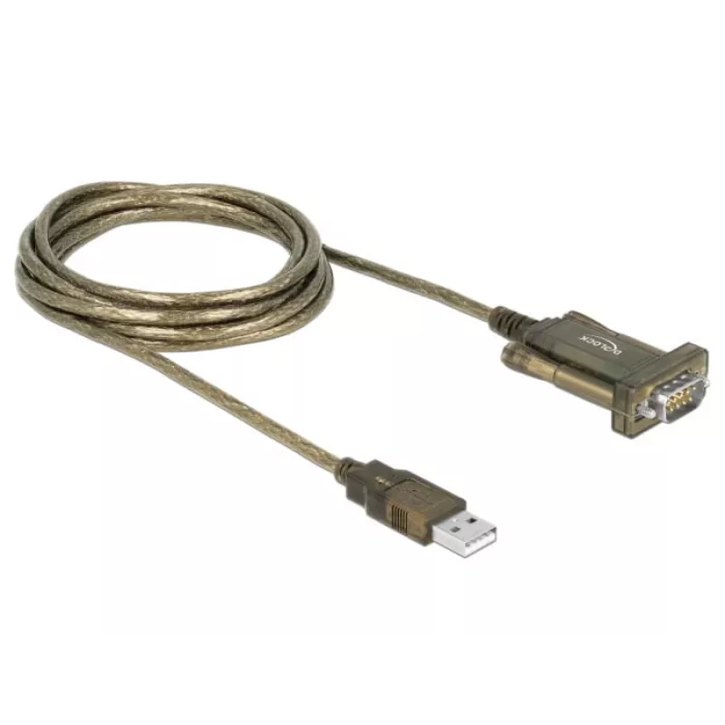 Cable serie DeLOCK 64073 USB Type-A DB-9 transparente 2 m