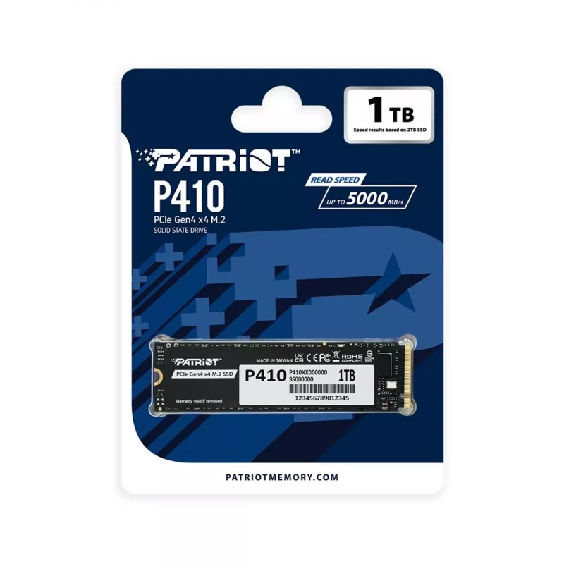 Unidad de estado sólido PATRIOT P410 1 TB M.2 NVMe, 5 Gbit/s, 1000 GB
