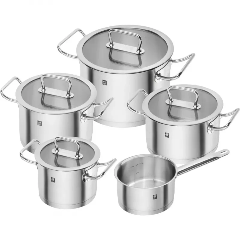 Zwilling Pro 65120-005-0 batería de cocina, 5 piezas, acero inoxidable, plateada