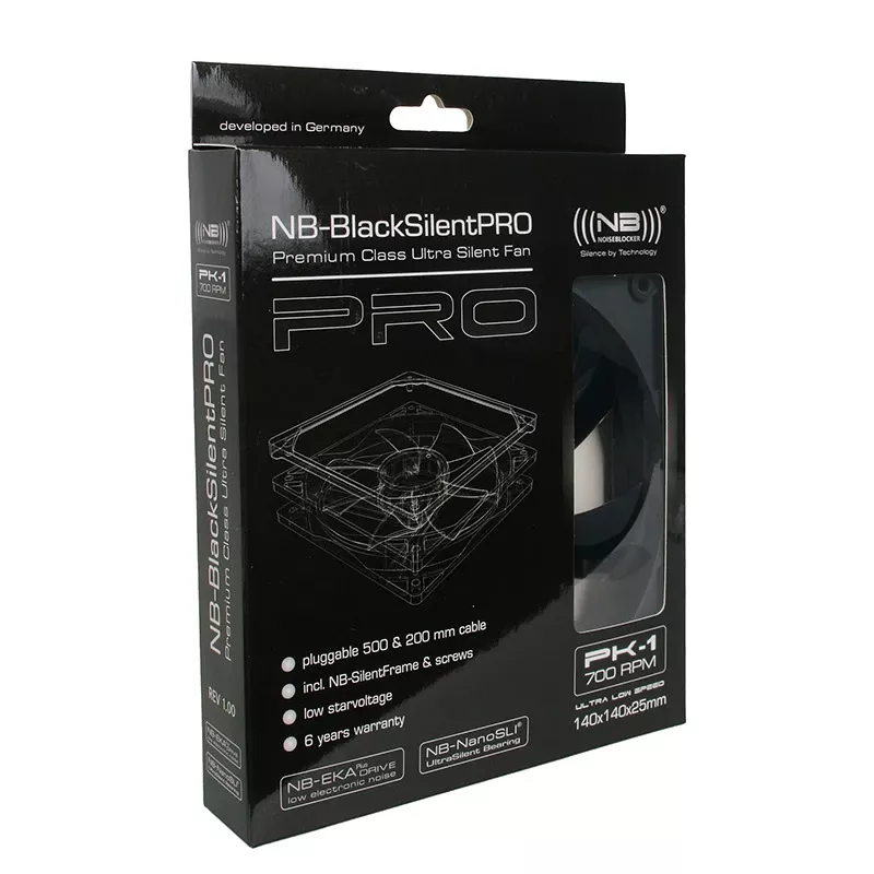 Ventilador Noiseblocker BlackSilentPro PK1 14 cm 700 RPM 49 m³/h