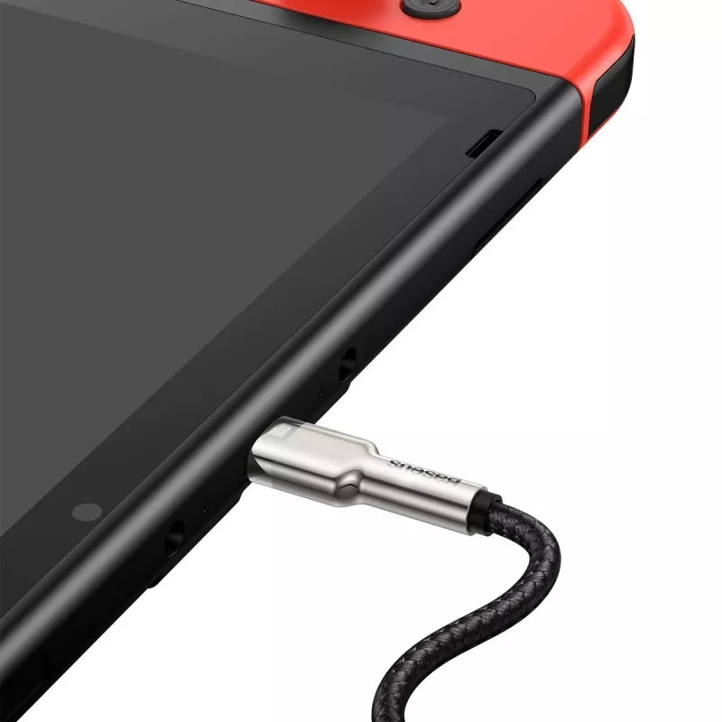 Cable USB‑C a USB‑C Baseus Cafule Metal — 2 m, 100W de potencia de carga, USB 2.0 (480 Mbit/s), contactos galvanizados, negro