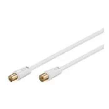 Wentronic Goobay cable de conexión de antena, 100% apantallado, dorado, blanco, 10 m - conector macho coaxial conector hembra coaxial (67281)