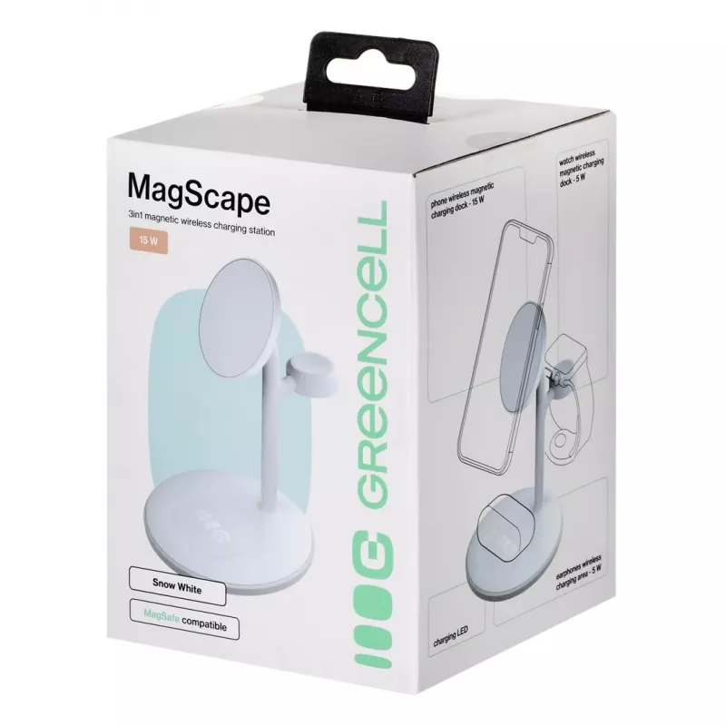GREEN CELL CARGADOR INALÁMBRICO MAGSCAPE BLANCO