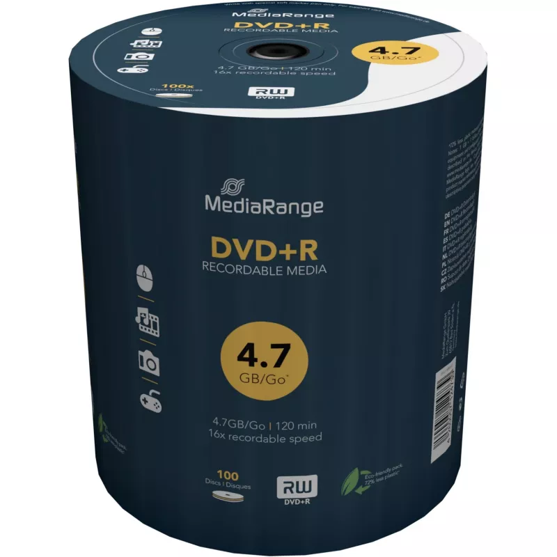 MEDIARANGE 100 x DVD+R - 4,7 GB (120 min) 16x