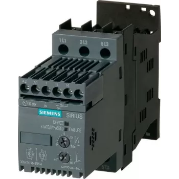 Arrancador suave Siemens Potencia de motor a 400 V 7,5 kW Potencia de motor a 230 V 4 kW 400 V/AC Corriente nominal 17,6 A 3RW3018 (3RW3018-1BB14)