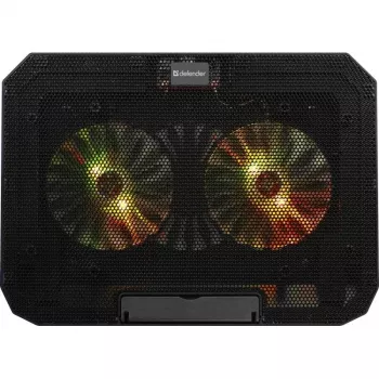 Base refrigeradora para portátil DEFENDER NS-510 con 2 ventiladores, 2 puertos USB e iluminación RGB
