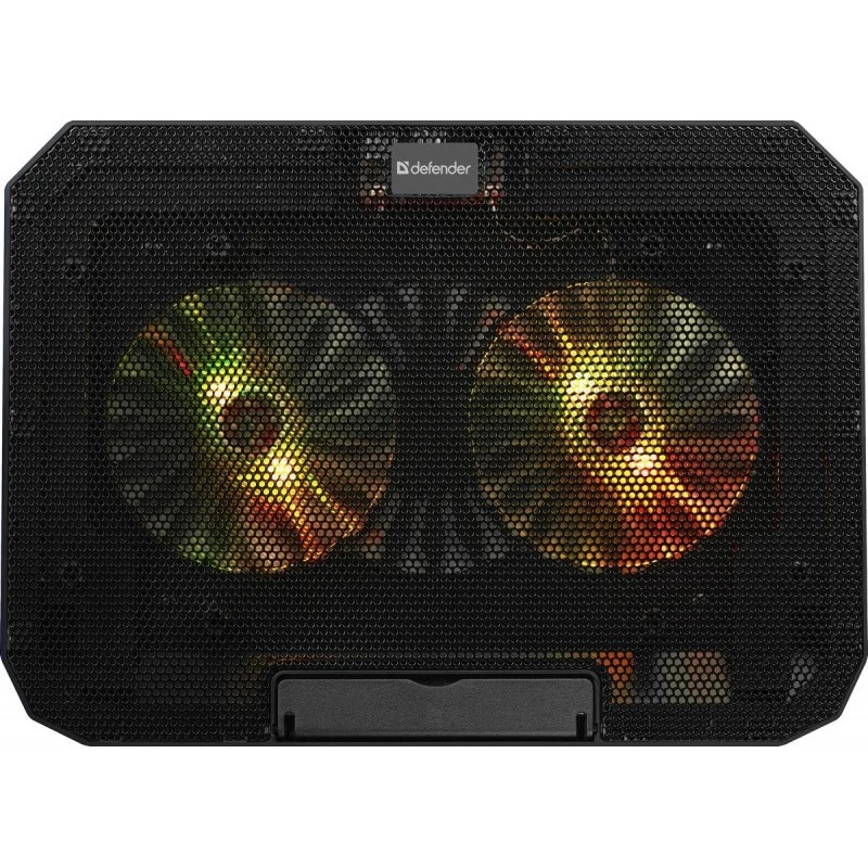 Base refrigeradora para portátil DEFENDER NS-510 con 2 ventiladores, 2 puertos USB e iluminación RGB