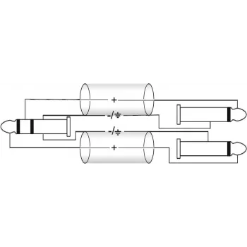 Cable adaptador Omnitronic 3,5 mm a 2×6,3 mm, 6 m, negro