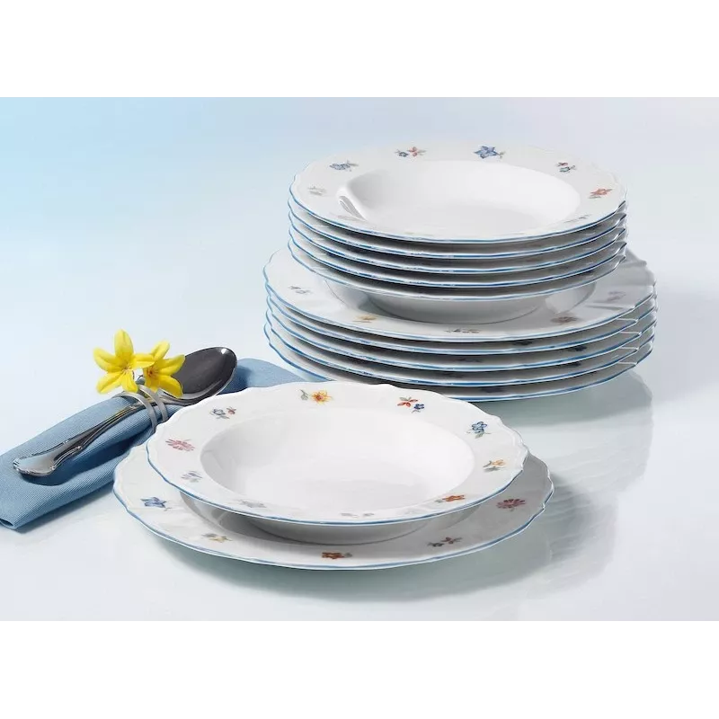 Seltmann Weiden Vajilla 12 piezas porcelana blanca