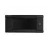 Lanberg WF01-6404-10B armario rack mural de 19 pulgadas 4U, 600x450 mm, puerta de vidrio templado, desmontado (flat pack), IP20, 60 kg, negro RAL 9004