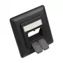 Pieza central 50x50 mm con marco embellecedor 80x80 mm para tomas de red, negro intenso (mate) RAL9005, Good Connections (GC-N0055)