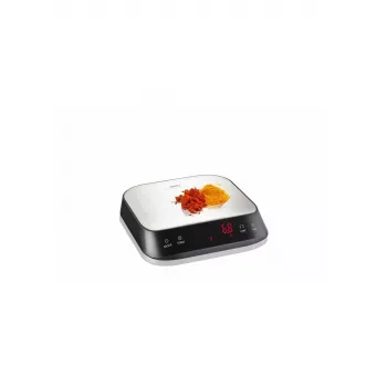 GEFU PREZISO Negro, Acero inoxidable encimera báscula de cocina electrónica rectangular