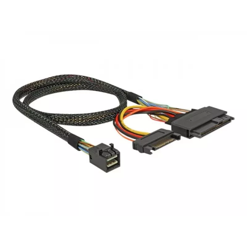 Delock cable SFF-8643 conector macho > U.2 SFF-8639 conector hembra + conector de alimentación SATA 50 cm (84819)