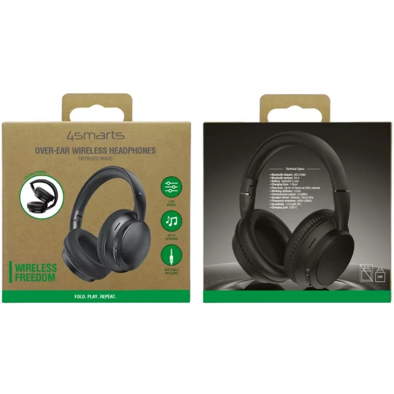 Auriculares 4smarts SkyBuds Wave Con cable e inalámbricos Bluetooth Negro