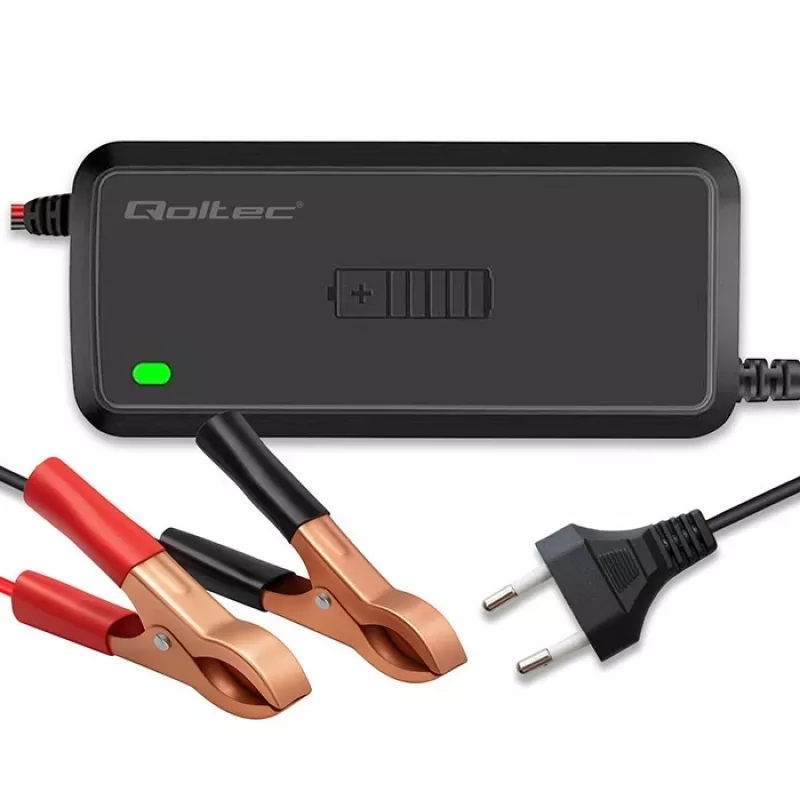 Cargador de baterías QOLTEC 12V 5A rectificador para baterías AGM/GEL