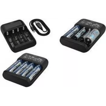 Cargador ANSMANN 1001-0122 LCD para baterías de Li-Ion, NiMH y LiFePO4