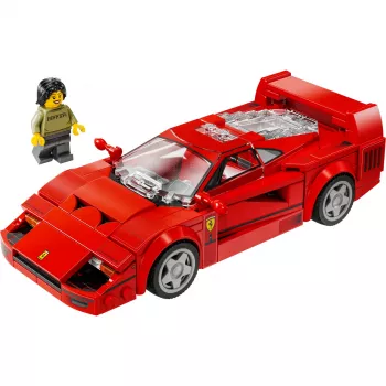 LEGO Speed Champions Ferrari F40 Supercar – coche de juguete construible para niños y niñas a partir de 9 años con minifigura de piloto, decoración de habitación infantil