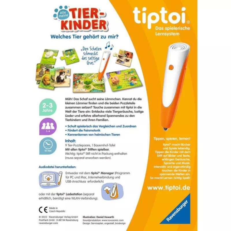 Juego de mesa Ravensburger tiptoi Todos mis animales bebé