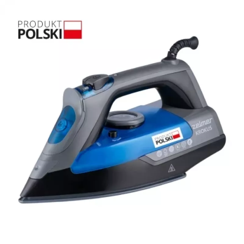 Zelmer Krokus ZIR3220 plancha de vapor, 3000 W, golpe de vapor de 200 g, suela de cerámica, azul