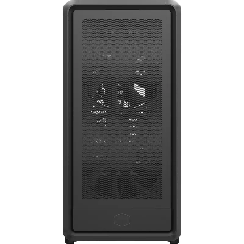 Caja de PC semitorre Cooler Master MasterFrame 600 Mesh — negra, compatible con ATX/EATX, 2x200 mm ventiladores frontales, soporte para ventiladores frontales/laterales, 2x bahías 3,5