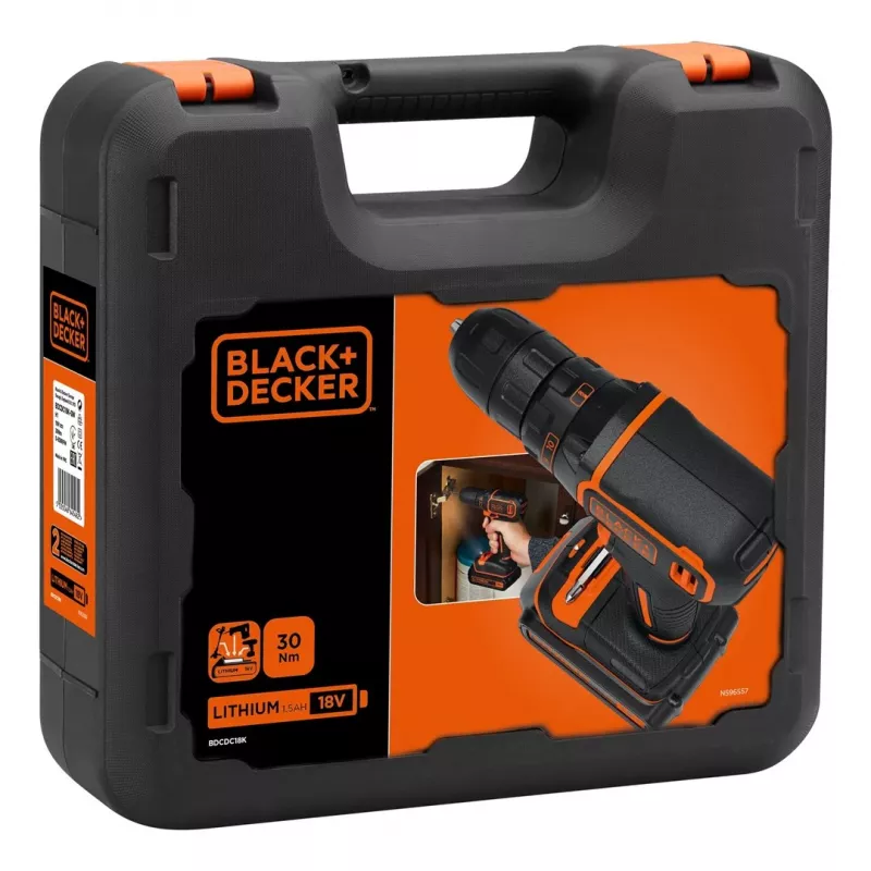 Black & Decker BDCDC18K-QW taladro negro, O
