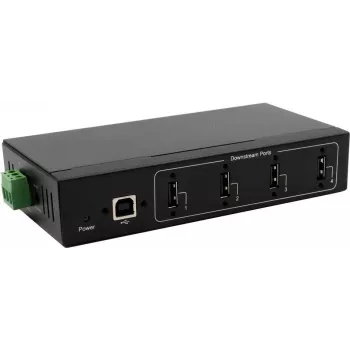 Hub USB Exsys EX-11214HMVS — hub metálico de 4 puertos con protección ESD de 15 kV