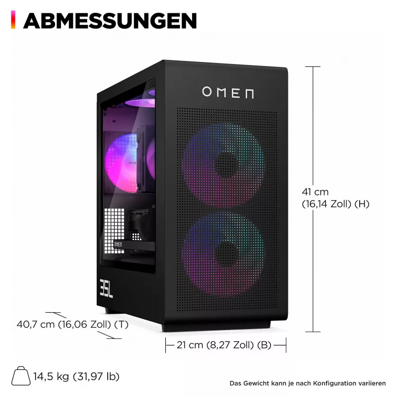 HP OMEN 35L GT16-0065ng AMD Ryzen™ 7 8700F PC gaming