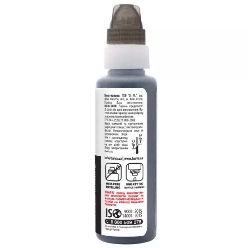 Botella de recarga de tinta compatible Barva Epson 101 BK (C13T03V14A) (E101-558-1K), negra