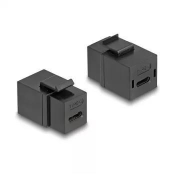Módulo Keystone DeLOCK USB 2.0 Type-C hembra a hembra negro