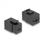 Módulo Keystone DeLOCK USB 2.0 Type-C hembra a hembra negro