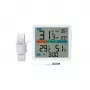 Termómetro higrómetro MANTA MTO002W con sensor exterior (150 cm), interior 0–+50 °C, exterior -40–+70 °C, humedad 20–95 % RH, indicador de confort, reloj