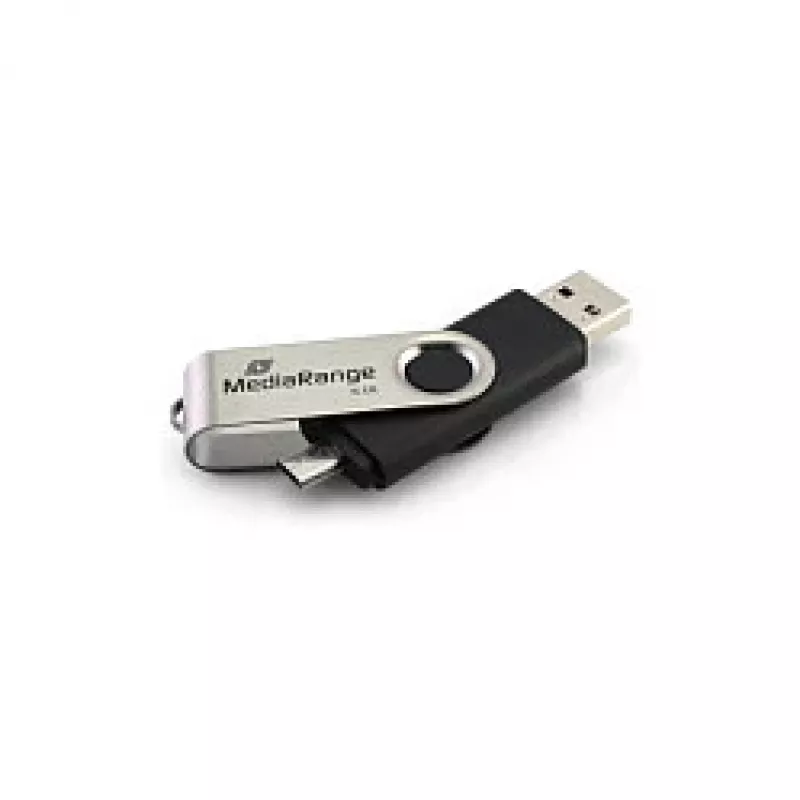 MediaRange MR932 - Unidad flash USB - 32 GB - USB 2.0 / Micro-USB - Negro/Plata (MR932-2)