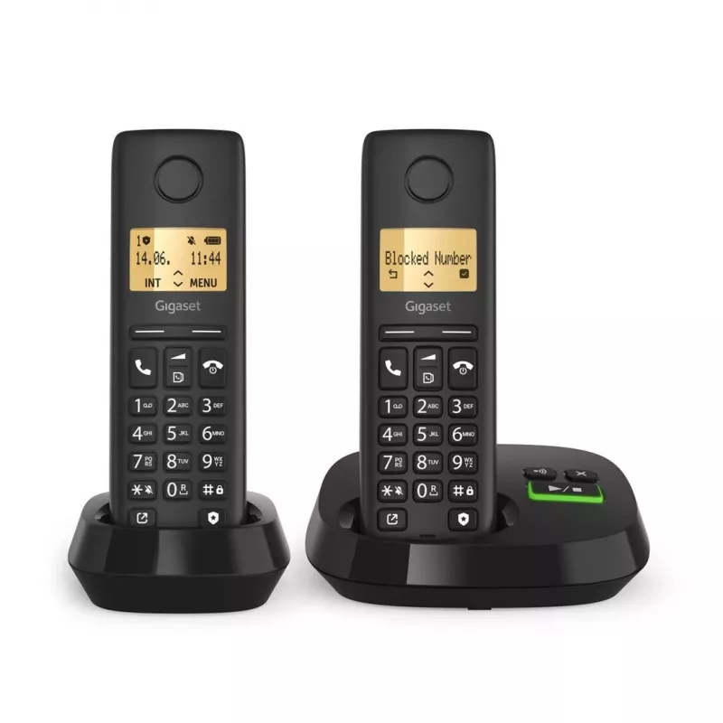 Teléfono inalámbrico analógico/DECT Gigaset PURE 100A Duo — 2 auriculares, manos libres, identificación de llamadas, pantalla de 1,5