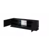 Mueble de TV Cama QIU 200 MDF negro brillante/negro brillante