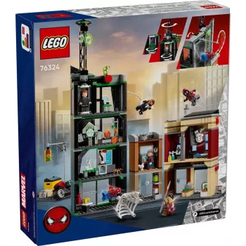 LEGO Marvel Set 76324 Spider-Man vs. Oscorp, 808 piezas, 8 minifiguras, a partir de 10 años