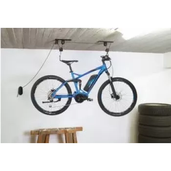 Elevador de bicicleta FISCHER 50386 — montaje en techo, capacidad de carga 30 kg, negro