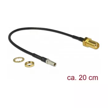 Cable coaxial DeLOCK 89912 RG-174 0,2 m TS-9 SMA negro