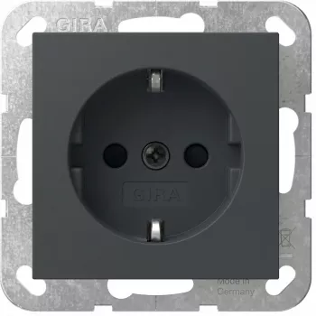 Toma de corriente Schuko Gira System 55, modelo 445328, acabado antracita