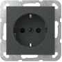 Toma de corriente Schuko Gira System 55, modelo 445328, acabado antracita