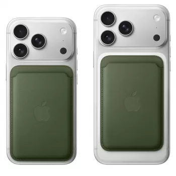 Cartera para tarjetas Apple iPhone FineWoven con MagSafe verde musgo Microtwill