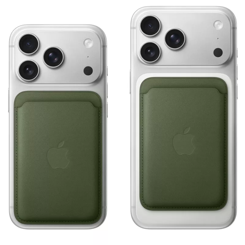 Cartera para tarjetas Apple iPhone FineWoven con MagSafe verde musgo Microtwill