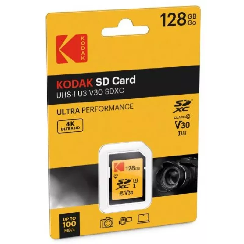 Kodak - Tarjeta de memoria flash - 128 GB - UHS Class 3 / Class10 - 650x - SDXC UHS-I (EKMSD128GXC10HPRK)