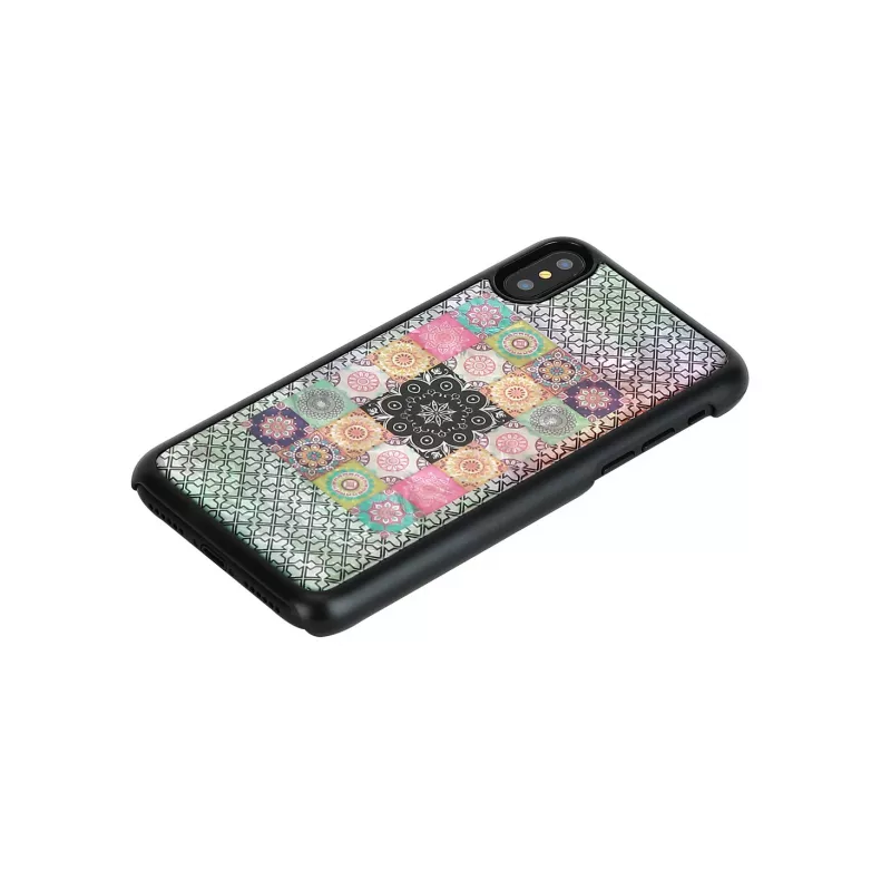 Funda para smartphone iKins para iPhone XS / XS S — diseño Flower Garden, negra