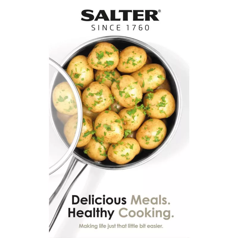 Set de ollas Salter BW06746EU7 — acero inoxidable set de 5 piezas con tapas