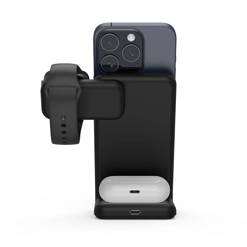 Cargador de interior Crong CRG-MSPS-BLK Smartwatch Negro Lightning USB Inalámbrico