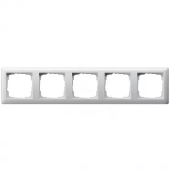 Gira Standard 55 021503 Marco de 5 elementos, blanco puro brillante
