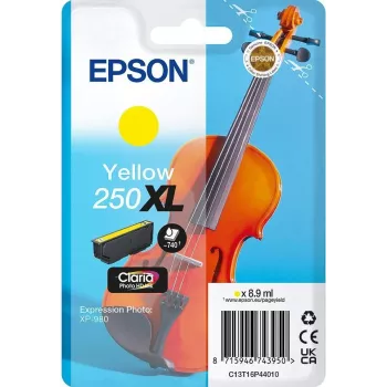 Epson 250XL Violin Claria Photo HD alto (XL) rendimiento amarillo Original tóner, 1 ud., 8.9 ml