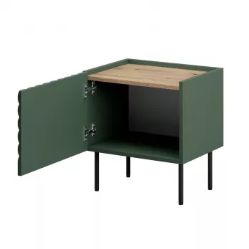 Set de mesita de noche cama meble ONDA 2 uds. 50×40×H54 cm, verde, MDF/aglomerado, marco de 16 mm